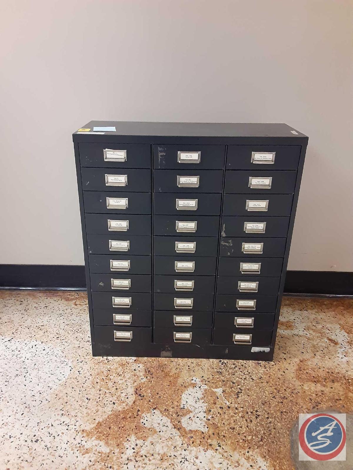 Metal Cabinet - 30/Drawer - 30" x 12" x 37"