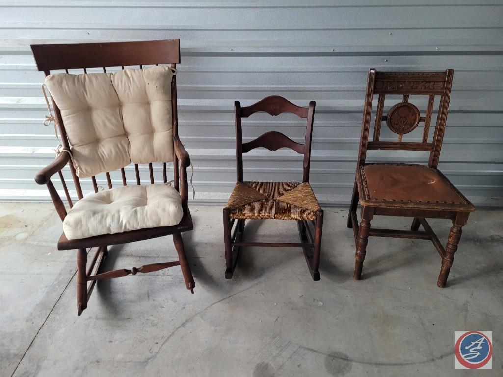 Vintage Rocking Chair with Pads and others