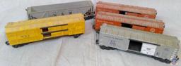 (5) Assorted Lionel box cars.