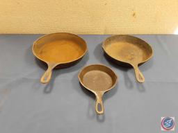 (3) Lodge Cast Iron Skillets