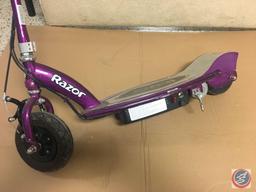 Razor Black Label E100 Electric Scooter - Purple, for Kids Ages 8+ and up to 120 lbs, 8" Pneumatic