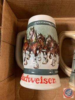 (3) Bud Steins; C series , A series National Historical Landmark Series, Clydesdales 50th