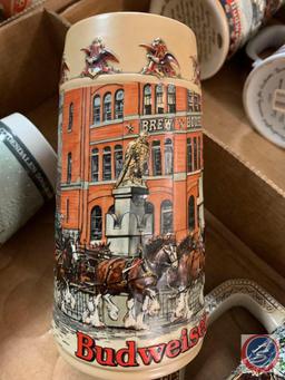 (3) Bud Steins; C series , A series National Historical Landmark Series, Clydesdales 50th