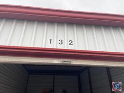 Contents for storage unit 132: coffee table with matching end table, car jack, scaffolding, brand