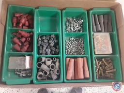 (1) Box of Hoses of Assorted Sizes and Styles, (1) Flat with Spark Plug Protective Rubber Insulators