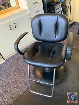 stylist chair black wear on seat hydralic