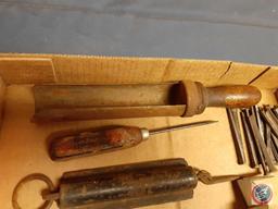 (1) Flat Vintage Assorted Tools and Pieces