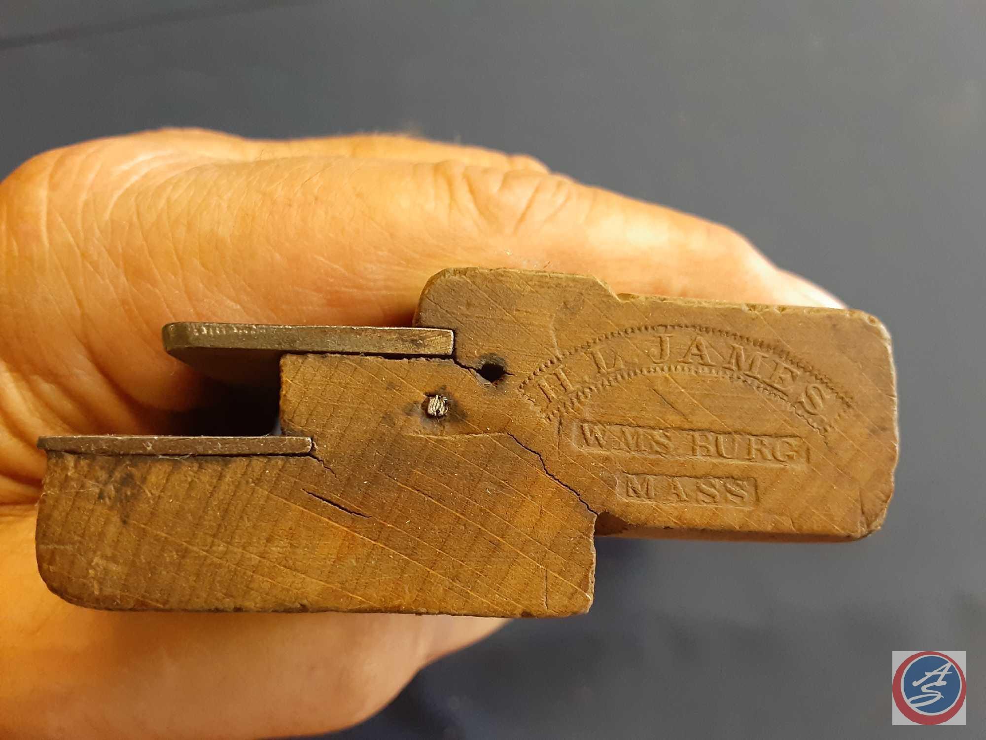 (3) Antique wood planes, (1) Ohio Tool Co., (2) H.L.James WMS Burg Mass ....