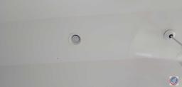 White ceiling fan, 4 inserted cam lights, 1-flourecent light