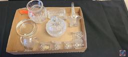 (1) Flat of assorted Glass dishes.