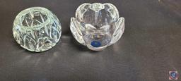 (1) VINTAGE ROYAL COPENHAGEN CRYSTAL LOTUS FLOWER VOTIVE TEALIGHT CANDLE HOLDER, (1)...Homco HOME