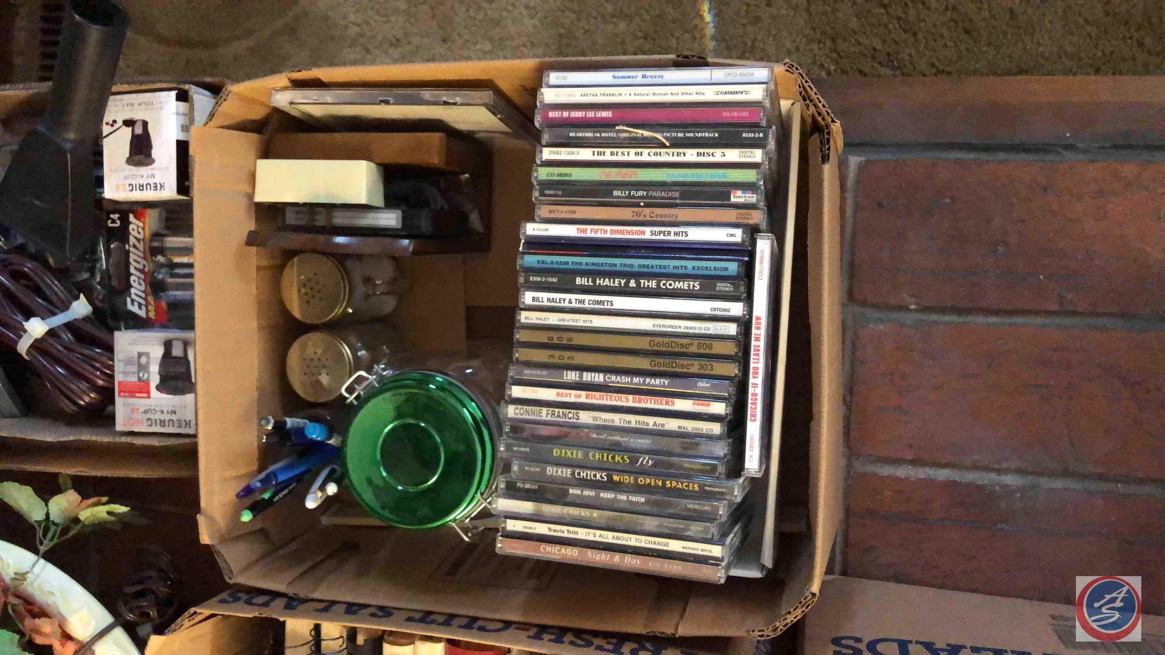 (7) Flats of assorted book, Guitar Music, assorted items, cd's picture and creamer, cup and saucer,