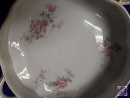 Antique Haviland porcelain dinnerware all same pattern- 47 pieces. Dinner plates, soup bowls,