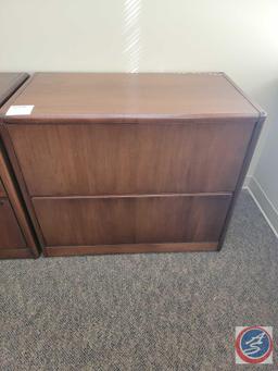 (2) Solid wood file cabinets 36 x 30