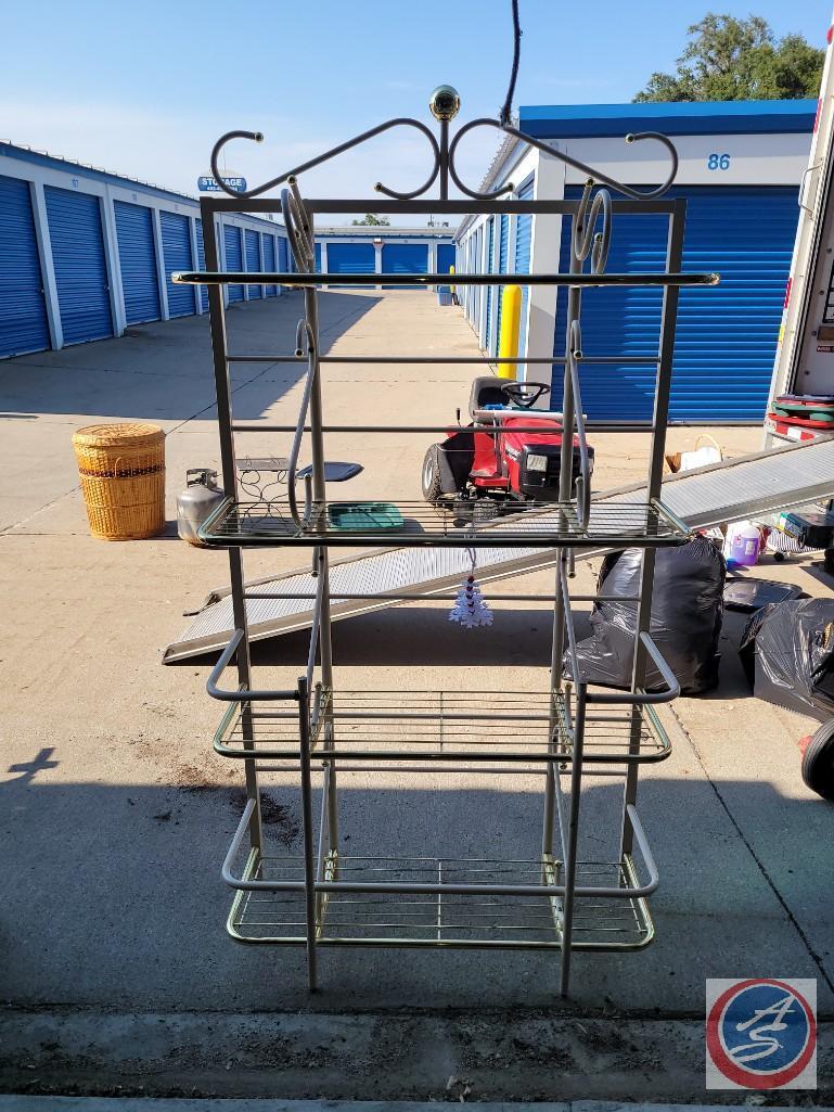 White Metal Bakers Rack