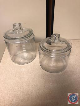 (2) Glass Canisters.
