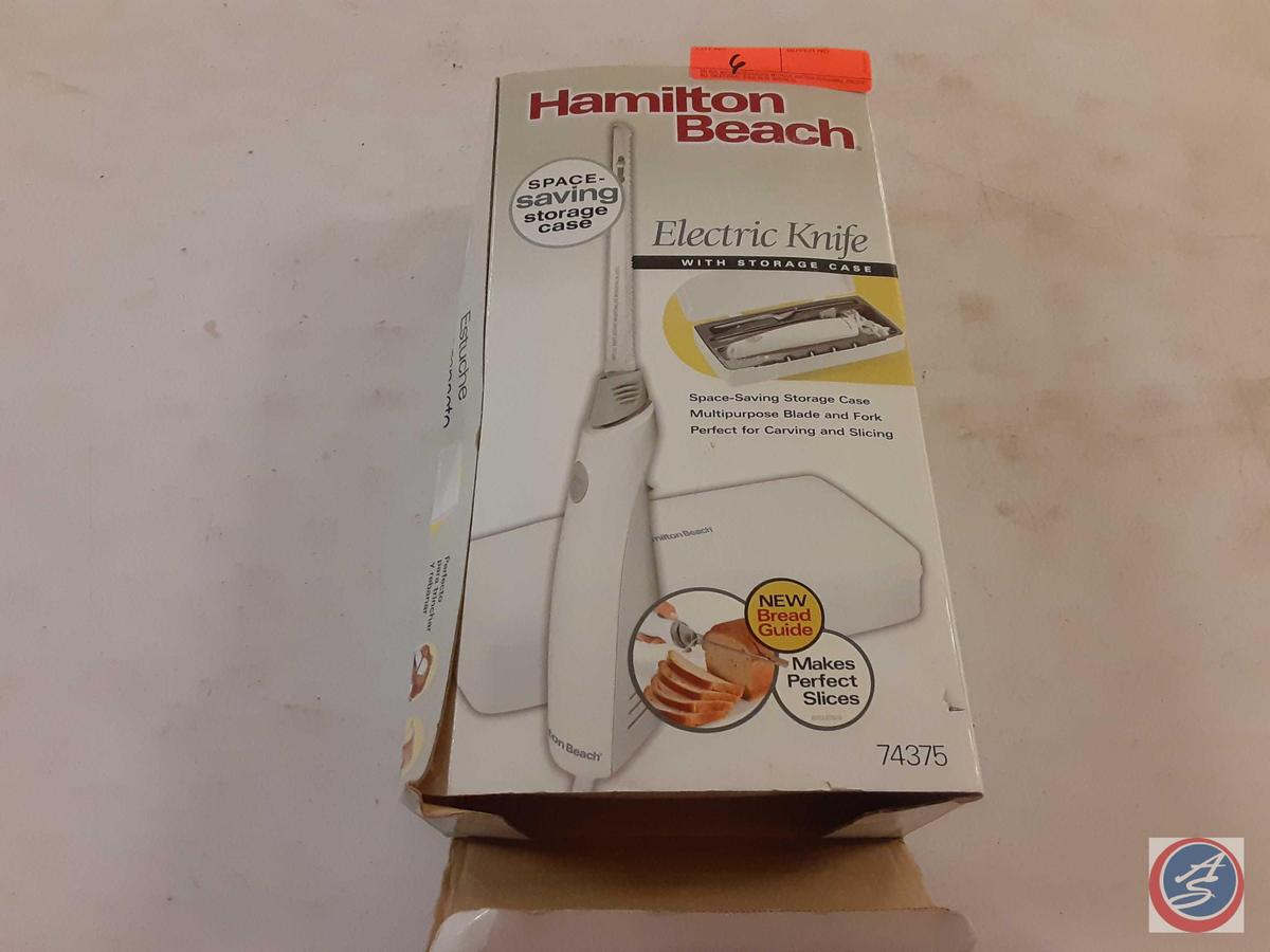 (1) Hamilton Beach Electric Knife with Storage Space Saving Container.