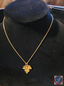 16" Oak Leaf necklace with Diamond