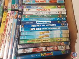 (1) box of assorted children's DVDs