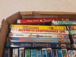 (1) box of assorted children's DVDs