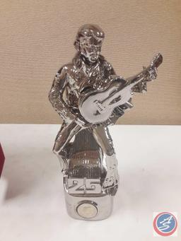 Elvis silver anniversary straight bourbon whiskey decanter with music box unopened (NO SHIPPING MUST