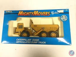 ERTL Caterpillar D350D dump truck Mighty Movers replica 1/50 scale, ERTL Texaco 1920 Pierce Arrow