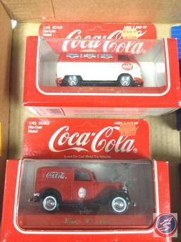 (1) Coca-Cola 1/43 Scale Delivery Truck, (1) Coca-Cola 1/43 Scale Delivery Van, (1) AHL Hartz