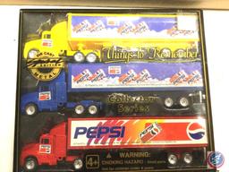 (4) Roadway Trailers, (3) Collector Series Pepsi Die Cast, Patches, (4) Railroad Cars