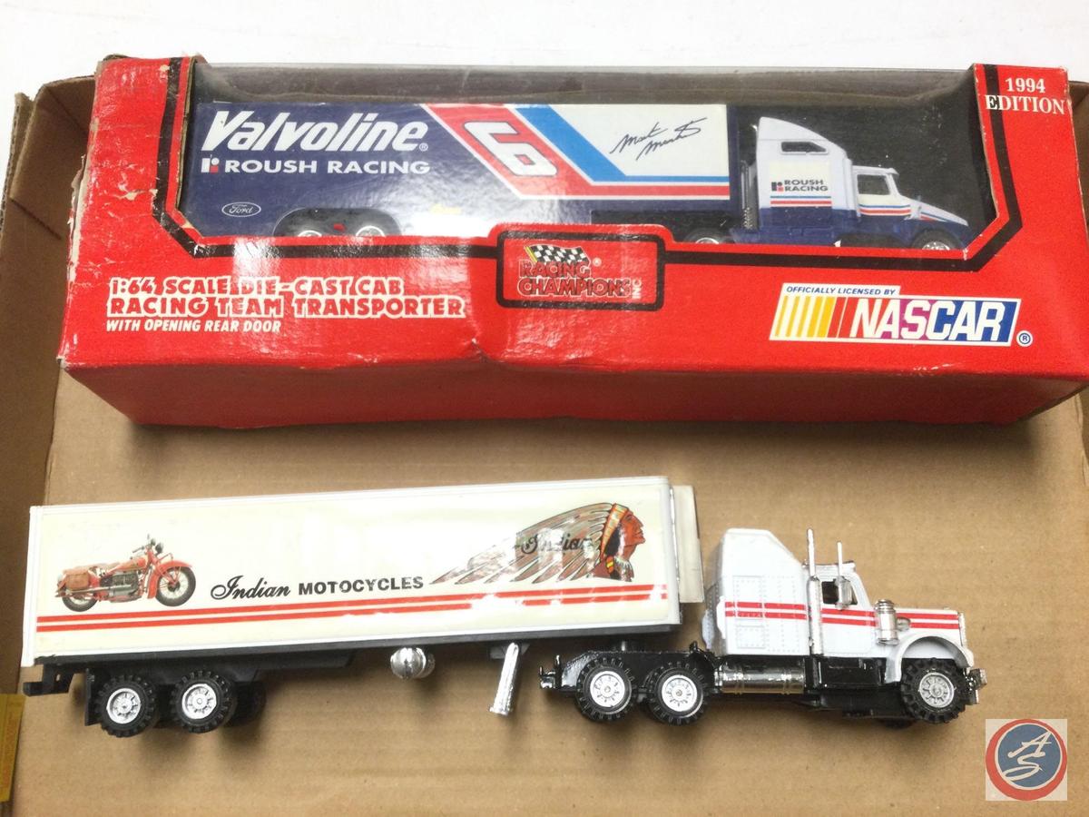 (1) Indian Motorcycles Tractor/Trailer, (1) Nascar 1994 Valvoline Roush Racing Tractor/Trailer