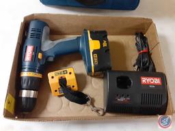 (1) Ryobi...18v Cordless Drill, Charger, Belt Attachment w/Ryobi Tool Bag