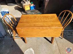 Vintage two chair winged drop leaf table