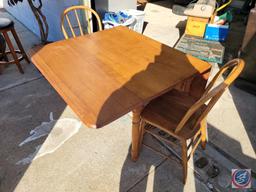 Vintage two chair winged drop leaf table