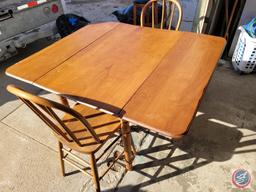 Vintage two chair winged drop leaf table