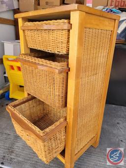 3 Drawer wicker basket shelf