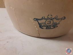 Vintage bean pot with blue stamp, vintage stoneware...and...Hendrick Daarlem Stoneware Tobacco Cigar