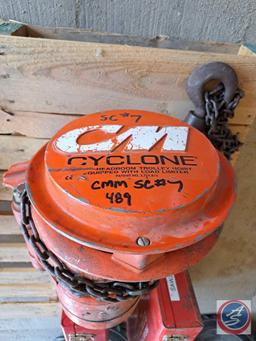 CM Cyclone 1Ton... Low Headroom Trolley Chain Fall Hoist equipped with 8' drift... CM Series 648.