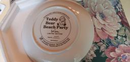 (5) Franklin Mint Plates: Teddy Bear Beach Party, PU's Polar Playground, Egg-citement, Teddy Bear