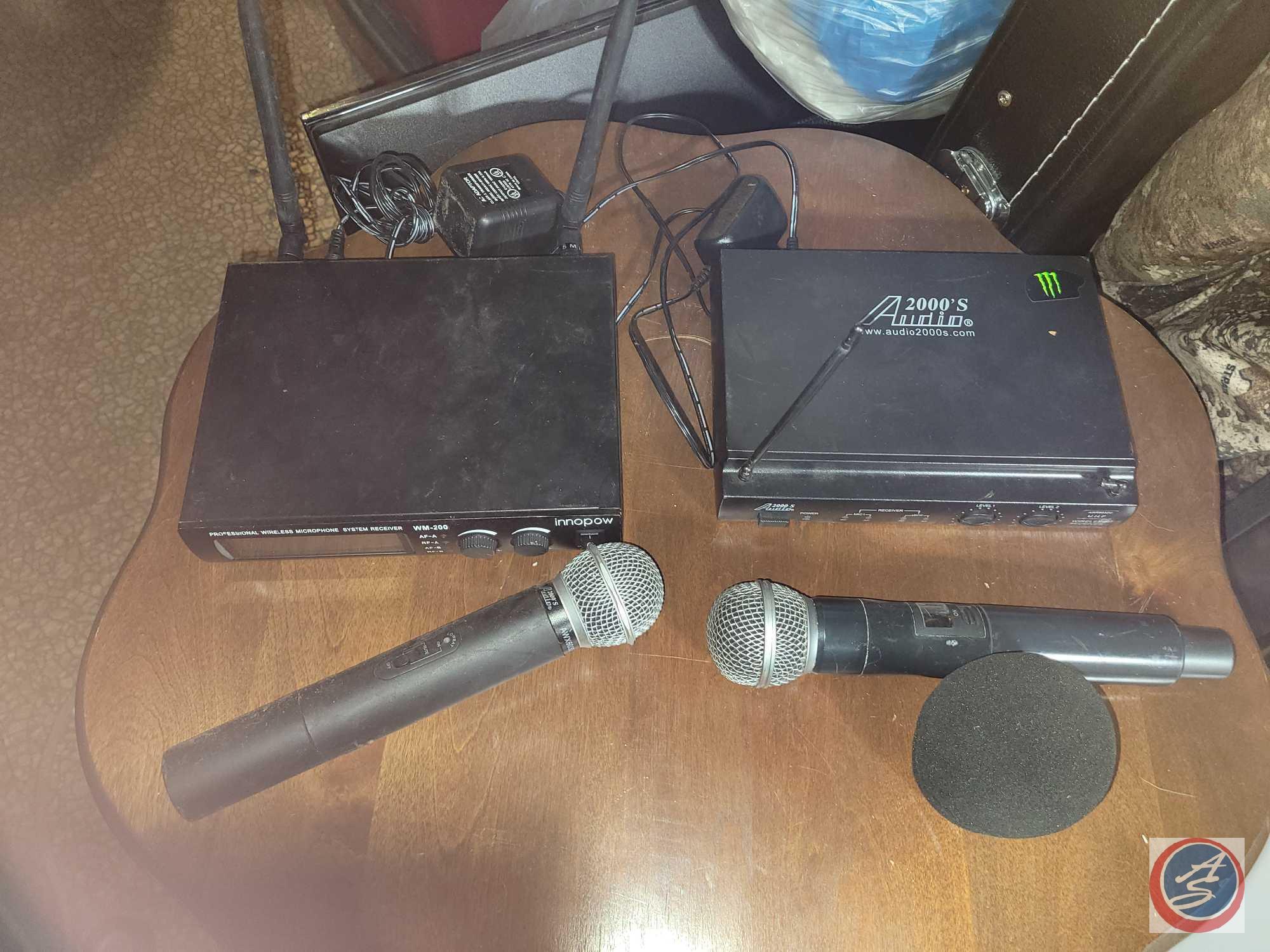 Cordless microphones and receiver.