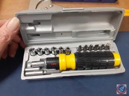 Kobalt Tap & Die Set in Plastic Molded Case, Hammer Tacker, Reversible Ratchet Screwdriver Set,