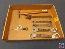 Offset Ratchet Wrench Set, Speed Dial Indicator, Upholstery Hammer ...