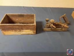 Vintage Stanley #45 Plane w/Blades and wooden box