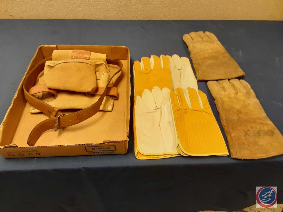 Soft Tool Belt/Pouch, Assortment of Gloves