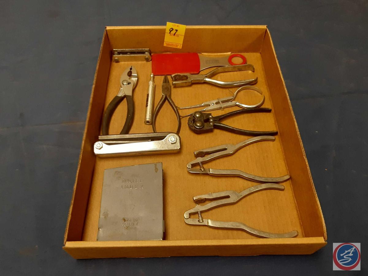 Huot Index Drill Bits w/Metal Box (appears to be complete),...Vintage Dental Dam Punches, Vintage