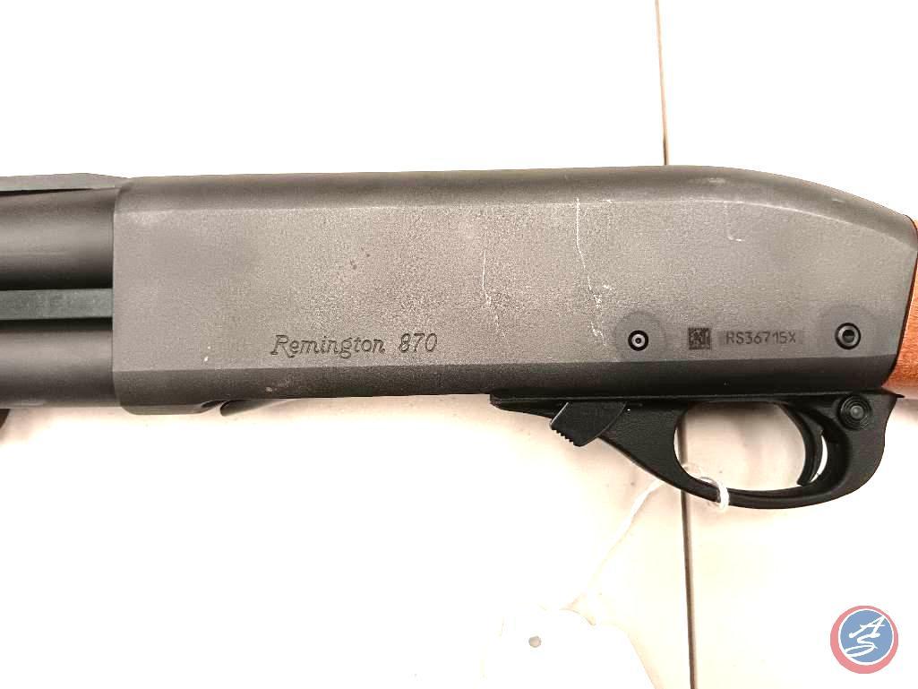 MFG: Remington Model: 870 Caliber/Gauge: 12 ga Action: Pump Serial #: rs36715x ...