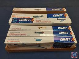 Assortment of Vintage (6) Comet Balsa Wood Model Planes Construction Kit