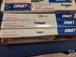 Assortment of Vintage (6) Comet Balsa Wood Model Planes Construction Kit