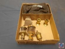 Vintage...Grease Cup Oiler, Vintage Brass and Glass Hit and Miss Engine Oiler, Game System Bag