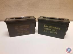 (1) Military Metal Ammo Box Marked 200 Cartridges 7.62MM-M82 (Empty),...(1) Military Metal Ammo Box
