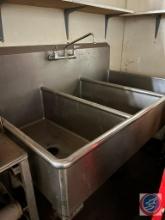 3 compartment sink 48 x 56 1/2 x 25