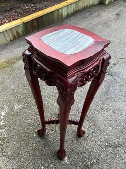 Decorative plant stand with marble top